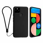 For Google Pixel 4a 5g (2020) Liquid Silicone Case Soft Protective Cover Black