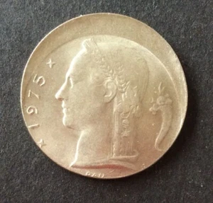 Belgium - Rare 1975 FR Fake 5 Francs Coin - Cap - Offstrike - Picture 1 of 2