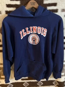 Vintage Illinois Fighting Illini Hoodie Sweatshirt Size Adult M Logo 7 w/ Flaws - Picture 1 of 9