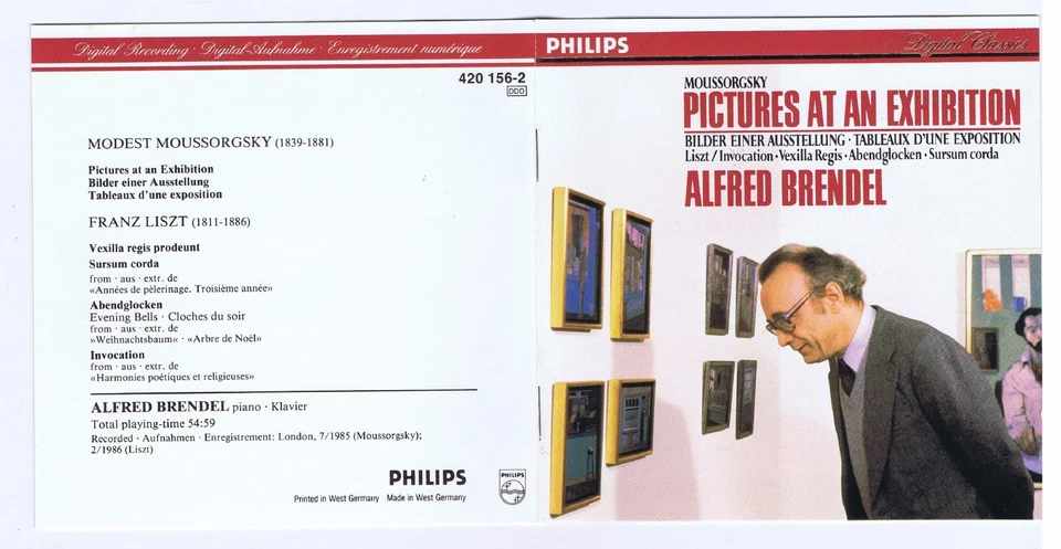 MOUSSORGSKY LISZT CD PICTURES/ INVOCATION  /SURSUM CORDA/  ALFRED BRENDEL - Photo 1/1