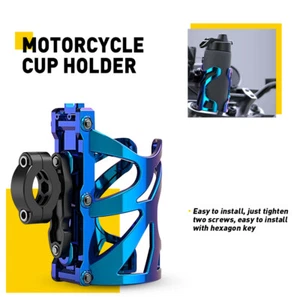 Universal Motorcycle Drink Holder Water Bike Cup Handlebar Bottle Holder Cage - Picture 1 of 16