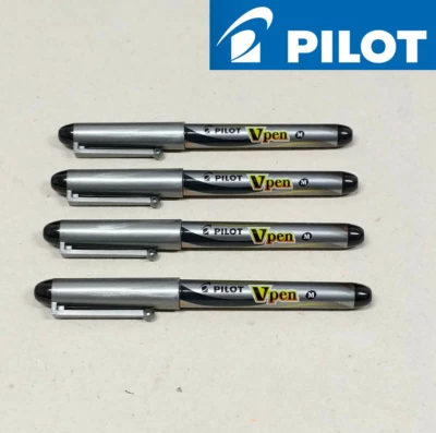 4 x PILOT V-Pen Disposable Fountain Pen Black 0.5mm Medium SVP-4M 624891 - image 1 of 4