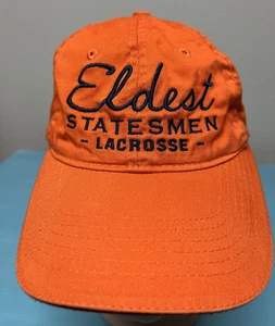 LACROSSE  BRIGHT ORANGE BLUE EMBROIDERED LOGO STRAPBACK CAP HAT - Picture 1 of 9