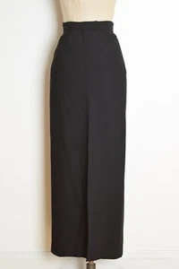 vintage 90s skirt black wool Henri Bendel high waisted simple long maxi modest S - Picture 1 of 10