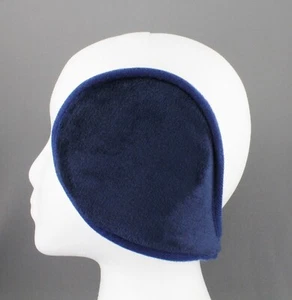 Navy Blue fleece ear muffs warmers behind head under hair fold up ear covers - Picture 1 of 9
