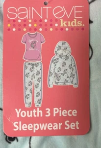 Saint Eve Girls 3 Piece Soft Unicorns Sleepwear Set(AQUA/PINK M 10/12)NWT - Picture 1 of 4
