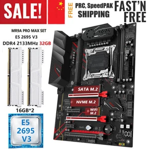 X99 MR9A Motherboard LGA 2011-3 Xeon E5 2695 V3 CPU 32G DDR4 2133MHz ECC RAM Kit - Picture 1 of 18