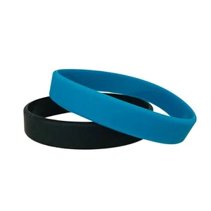 Personalized Wristband Plain Black Teal Silicone Bracelet Customized Bands - Picture 1 of 8