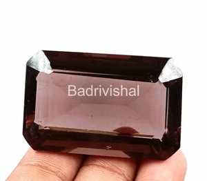 197.60 Ct Certified Genuine Purple Amethyst Emerald Shape Loose Gemstone 4JUE - Picture 1 of 8