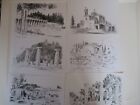 6 prints: of drawings of Hera, Delphi, Pylos etc.