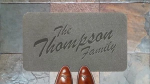 Slant Text Family Synthetic Grey Nylon Personalised Novelty Indoor/Outdoor Mat - Picture 1 of 17