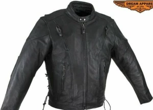 CHAQUETA DE MOTO DE CUERO SPEEDSTER NEGRA NUEVA PARA HOMBRE Forro Z/0 40 LIQUIDACIÓN MEDIA - Imagen 1 de 5