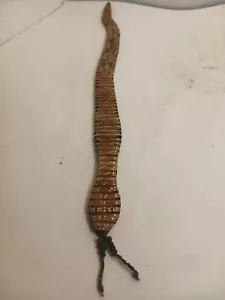 Vintage Native American Inlaid Beaded Snake Charm 15" - Picture 1 of 17