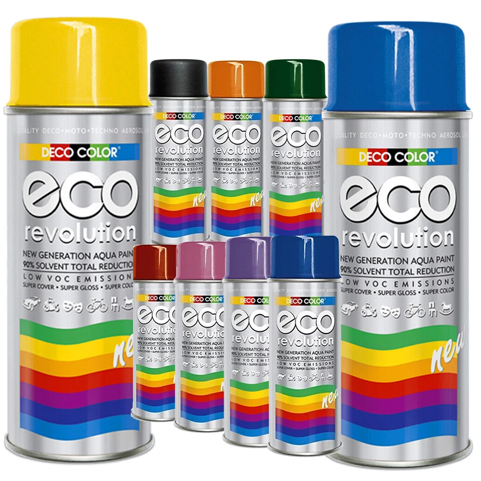 6er Sparpack DECO COLOR ECO 400ml Lackspray RAL wasserbasis Sprühfarbe Farbspray - Bild 1 von 1