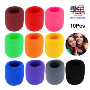 10er-Pack farbiges Hand-Bühnenmikrofon Windschutz Schaumstoff Mikrofonabdeckung Karaoke DJ - Bild 1 von 10