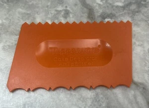 Vtg Tupperware Cake Comb Orange Decorating Tool Frosting Scraper Scalloped Edge - Picture 1 of 7