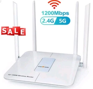 Wise Tiger AC1200 2.4G & 5.0G Wireless Dual Band Gigabit WiFi Router Home Office - Picture 1 of 6