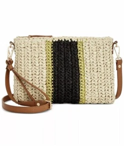 INC International Concepts Woven Straw Handbag Crossbody & Wristlet NWT - Picture 1 of 10