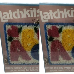 2 for $5 ABC Hearts Latch Hook Kit Canvas Rug Pillow Betty Wilkinson Kristi Kits - Picture 1 of 7