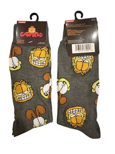 Nickelodeon GARFIELD & ODIE Men's Size 6‑12 Long Socks Gray Orange Yellow White - Picture 1 of 1