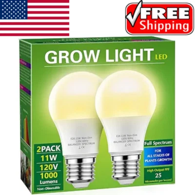 Grow Light Bulbs, LED Grow Light Bulb A19 Bulb, Full Spectrum Grow Light Bulb, P - Image 1 of 4
