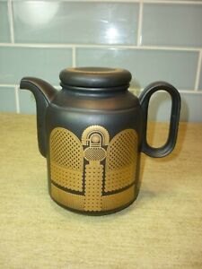 Vintage Hornsea Midas Coffee Pot Black and Gold