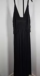 Dots Plus Sleeveless Ruched Maxi Dress-Black-SZ 3XL - Picture 1 of 11