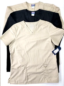 3 Cherokee Scrub tops Shirts Size L Large Style WW620 & 4777 black beige NEW nwt - Picture 1 of 10
