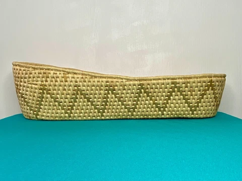 Beautiful French Woven Oblong Bread Fruit Storage Basket with Accent Wicker Cover