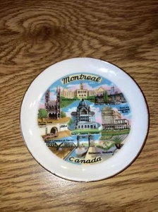 Plato o prendedor vintage pintado a mano Montreal Canadá 4" ESD Japón - Imagen 1 de 4