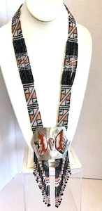 Collar con motivo de mariposa esmalte de ley nativo americano Vintag 121 gr - Imagen 1 de 13