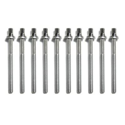 10Pcs Drum Tension Rods Chrome with Washers Diameter 7/32" 40-110mm - Image 1 of 4