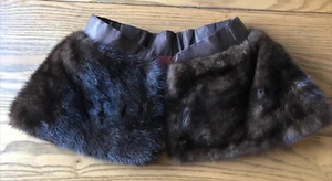 Vintage Dark Brown Mink Fur Collar - 7" Deep - Satin Lined - Picture 1 of 7