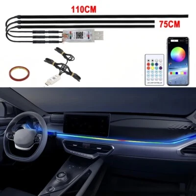 3xRGB Led light strip for Cars Inside Lighting interior APP/music/Remote control - Image 1 of 4