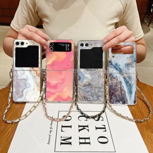 Case For Samsung Galaxy Z Flip6 Flip5 Flip4 Flip3 Strap Lanyard Patterned Cover - Picture 1 of 17