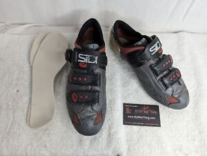 Sidi Genius 5, Pro Carbon, EU 42, M 8.5, Gray Leather, Burgundy Mesh, Bike Shoes