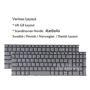 UK Nordic Keyboard For Lenovo (Yoga) Slim 7-15IIL05 7-15IMH05 7-15ITL05 Backlit - Picture 1 of 13