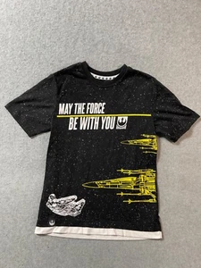 Star Wars Shirt Boys Size 8 Medium Short Sleeve Round Neck Millennium Falcon - Picture 1 of 11