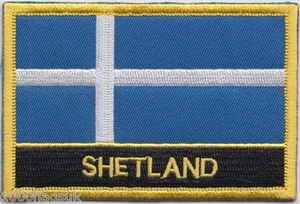 Scotland Shetland Sealtainn Flag Embroidered Patch Badge - Sew or Iron on - Picture 1 of 1