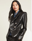 Sz 12 Nwt Veronica Beard Dickey Jacket Gail Black Vegan Leather Womens Blazer