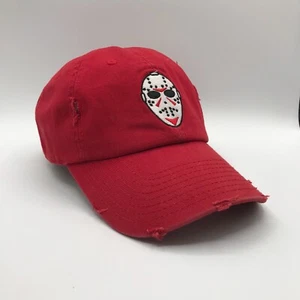 Field Grade Red Serial Killer Jason Mask Cloth Strap w/ Metal Buckle Destressed - Picture 1 of 8