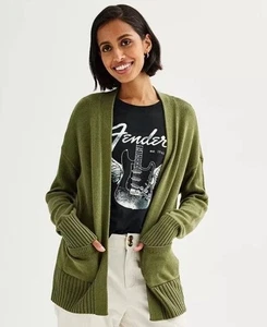 NWT Sonoma Goods For Life Every Day Cardigan Size PL in Ganet Olive - Picture 1 of 6