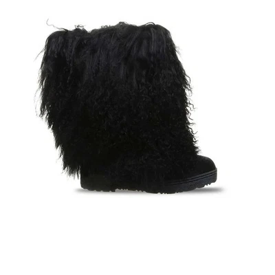 NEW BEARPAW  Boetis ll Black Real Lamb Fur Wool Lined Boots Womens Size 7 NIB - Image 1 of 2