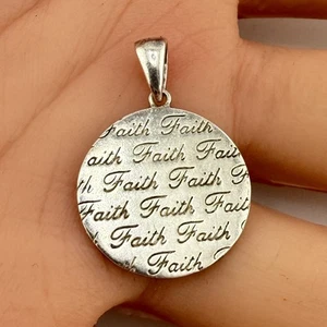 Vintage 925 Sterling Silver Italian Religious Cross Faith Pendant 1" (3.3g) - Picture 1 of 5
