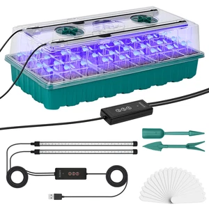 Bandeja de inicio de semillas con luz de crecimiento, kit de germinación de semillas de 36 celdas, cúpula de humedad - Imagen 1 de 12