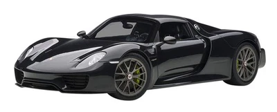 AUTOart 1/12 Porsche 918 Spyder Weissach Package Nero Metallico Die-cast 12121 - Immagine 1 di 4