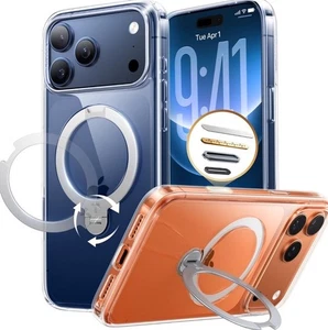 TORRAS Q3 Spin for iPhone 17 Pro Case Patented 360 Magnetic Stand CLEAR CASE - Picture 1 of 9