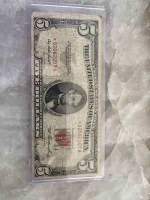 Rare 1953 Red Label $5 STAR Birthday Note ( Feb 6 2007) - Image 1 of 2