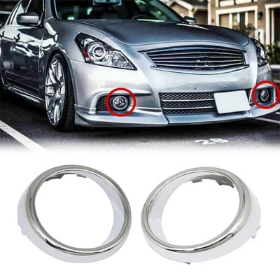 Front Left & Right Bumper Fog Light Bezel Trim For Infiniti G37 M56 M37 G25 Q70 - Image 1 of 4