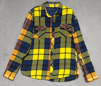 Fox Racing Plaid long sleeve button up flannel shirt mens size XL 100% cotton - Image 1 of 4